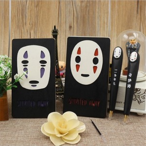 Q版無臉男木質筆記本