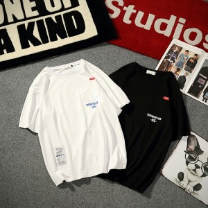 街頭純色口袋短T-DoubleBear