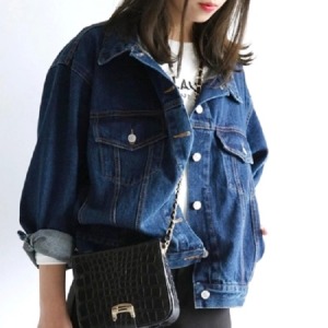 歐美蝙蝠袖牛仔外套-DoubleBear