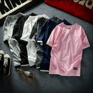 假兩件撞色短T-DoubleBear