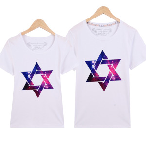 銀河星空六角星情侶短T-DoubleBear