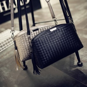 編織流蘇側背包-DoubleBear