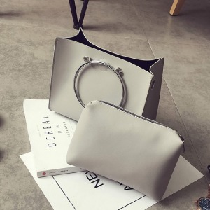 復古圓環手提母子包-DoubleBear