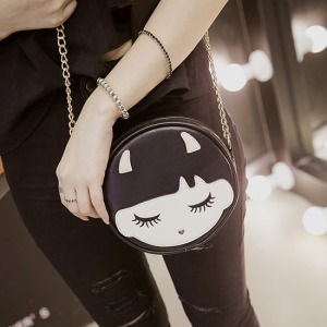 學院風拉鍊側肩包-DoubleBear