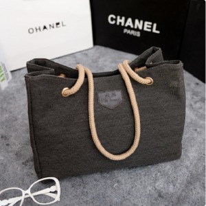 簡約風帆布手提包-Double Bear