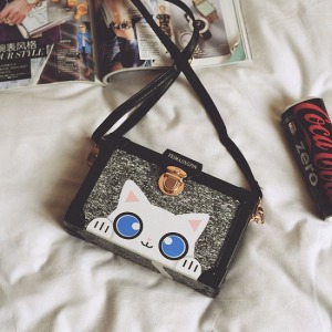 小貓咪硬殼小方包-Double Bear