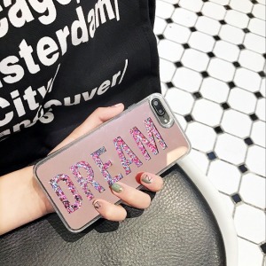 韓國閃粉流沙DREAM鏡面手機殼-DoubleBear