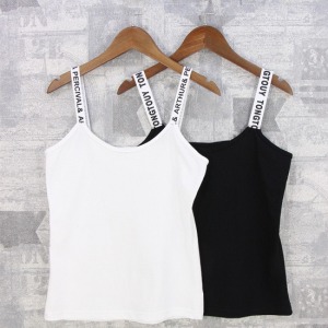 英字吊帶無袖背心-DoubleBear