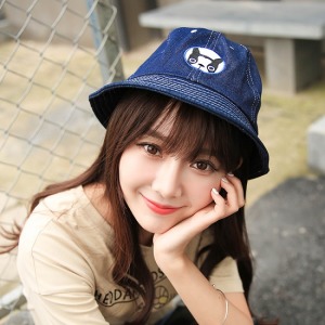 狗狗刺繡牛仔漁夫帽-DoubleBear