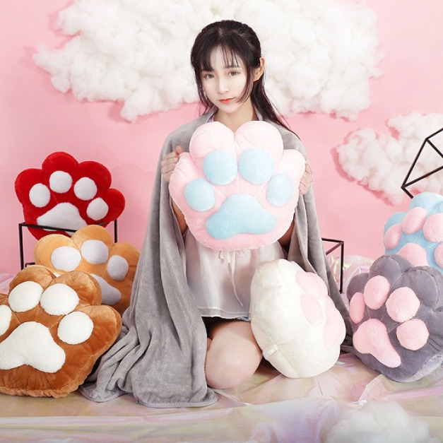 可愛貓抓肉球兩用抱枕-DoubleBear