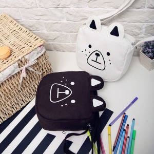 呆呆狗頭造型側肩包-DoubleBear