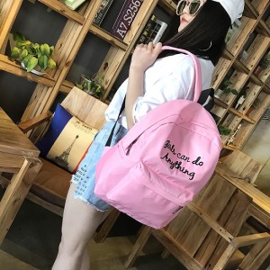 純色刺繡雙肩包-DoubleBear