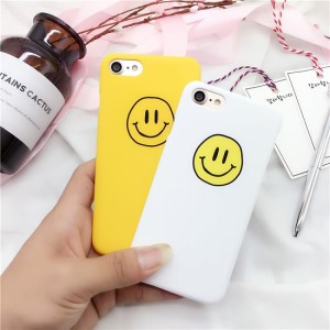 黃色笑臉磨砂手機硬殼-DoubleBear