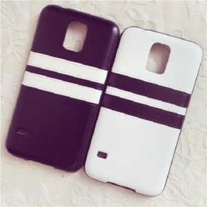 黑白橫條狀色三星手機殼-DoubleBear