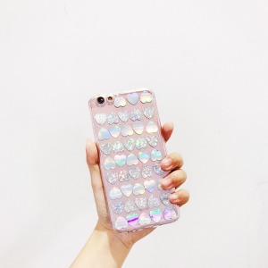 鐳射愛心亮片OPPO手機殼-DoubleBear