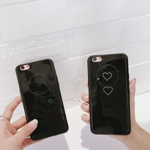 鏡面雙愛心OPPO手機殼-DoubleBear