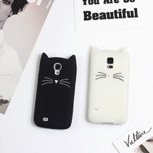 黑白可愛貓咪三星手機殼-DoubleBear