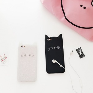 黑白貓咪鬍鬚OPPO手機殼-DoubleBear