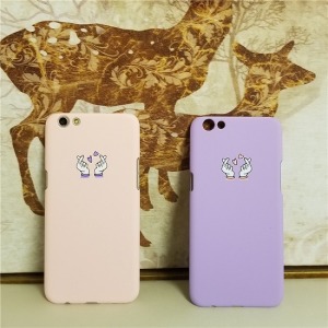 少女愛心手勢OPPO手機殼-DoubleBear