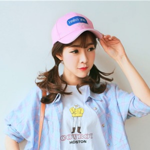 I MISS YOU原宿風棒球帽-DoubleBear