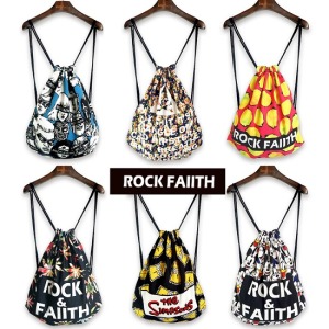 原宿復古印花束口袋-DoubleBear