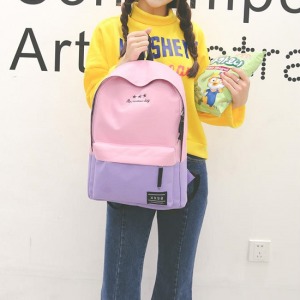 混搭雙色牛津後背包-DoubleBear