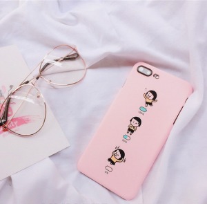 少女電量磨砂手機殼-DoubleBear