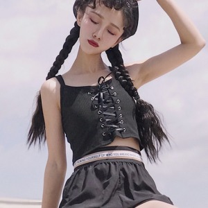 暗黑性感交叉吊帶背心-DoubleBear