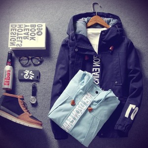 帥氣英字連帽冬款外套-DoubleBear