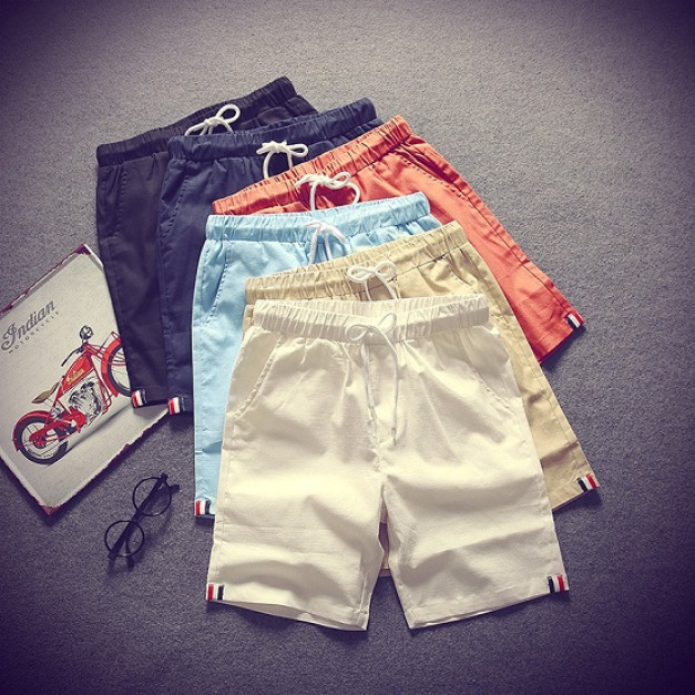 紅白藍元素抽繩短褲-DoubleBear