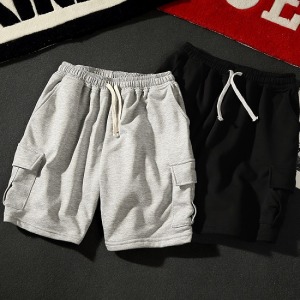 全素面棉質雙口袋短褲-DoubleBear