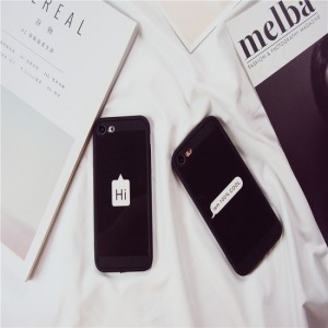 黑底對話手機殼-DoubleBear