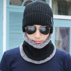 型男秋冬必備針織圍脖+毛帽-DoubleBear