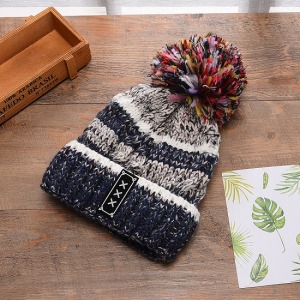 俏皮彩色毛球針織毛帽-DoubleBear