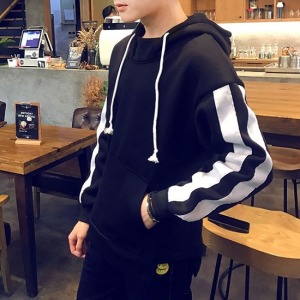 素面粗線條側開叉連帽上衣-DoubleBear