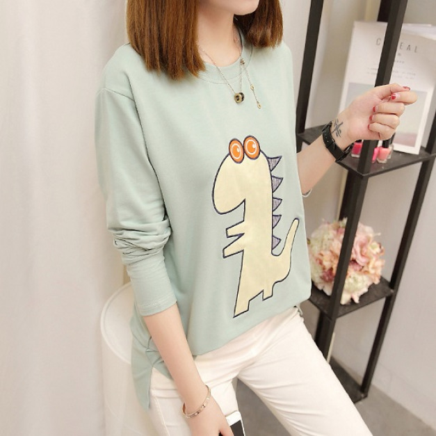 卡通寬鬆長袖上衣-DoubleBear