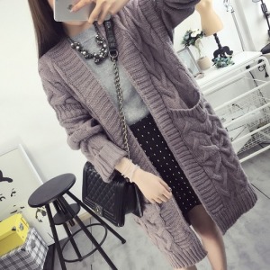 秋冬麻花紋針織外套-DoubleBear