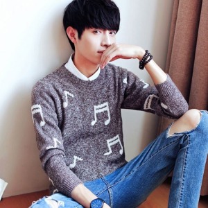 俏皮音符園領針織衫-DoubleBear