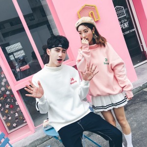 24小時情侶素色大學T-DoubleBear