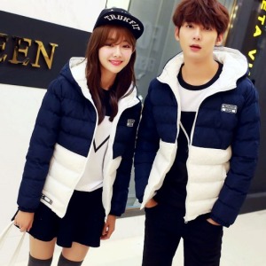 保暖雙色棉襖情侶外套-DoubleBear