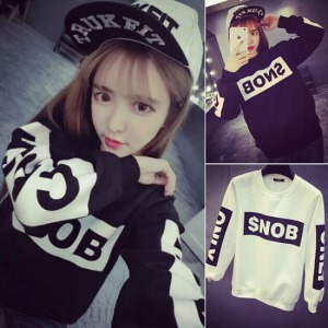 男友風SNOB長袖大學T-DoubleBear