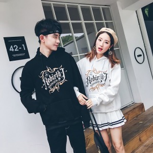 燙金英字草寫黑白帽T-DoubleBear