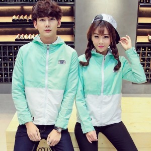 防風情侶雙色夾克外套-DoubleBear