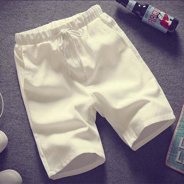 格紋五分運動短褲-DoubleBear