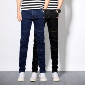 嘻哈拼接牛仔長褲-DoubleBear