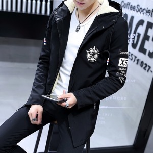 五角星星厚刷毛長版外套-DoubleBear