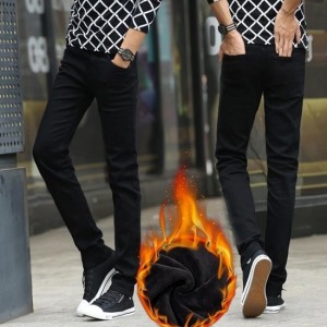 休閒加絨直筒長褲-DoubleBear