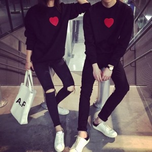 真誠的心情侶長袖上衣-DoubleBear