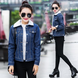 牛仔顯瘦刷毛外套-DoubleBear