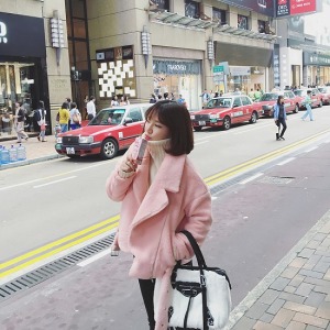 寬鬆高領套頭毛衣-DoubleBear